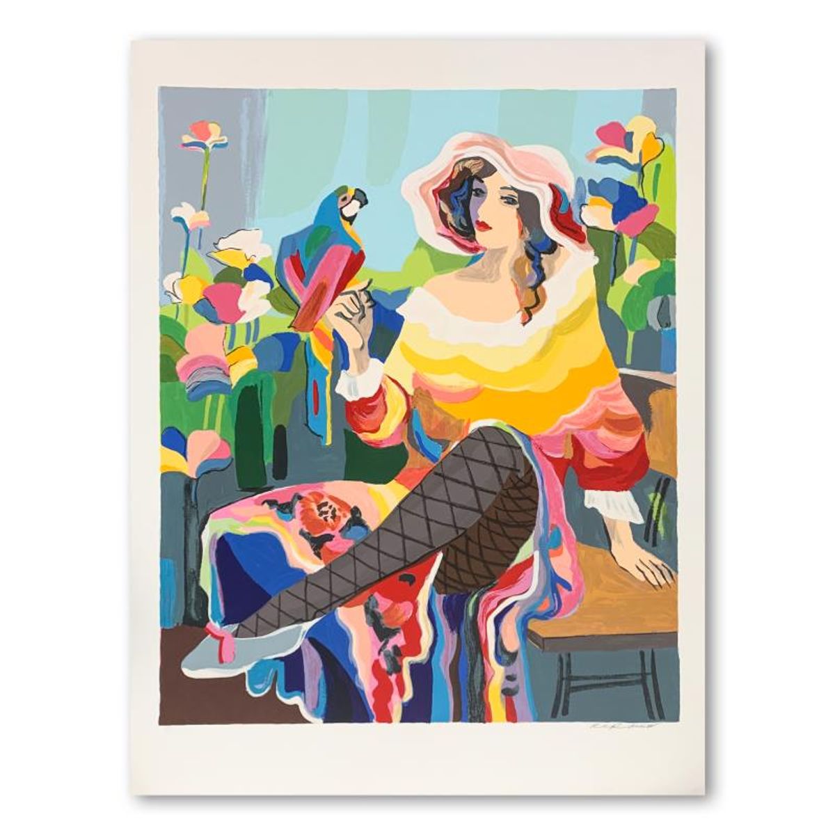 Michael Kerman, "The Parrot" Hand Signed Limited Edition Serigraph on Paper with Letter of Authenticity.