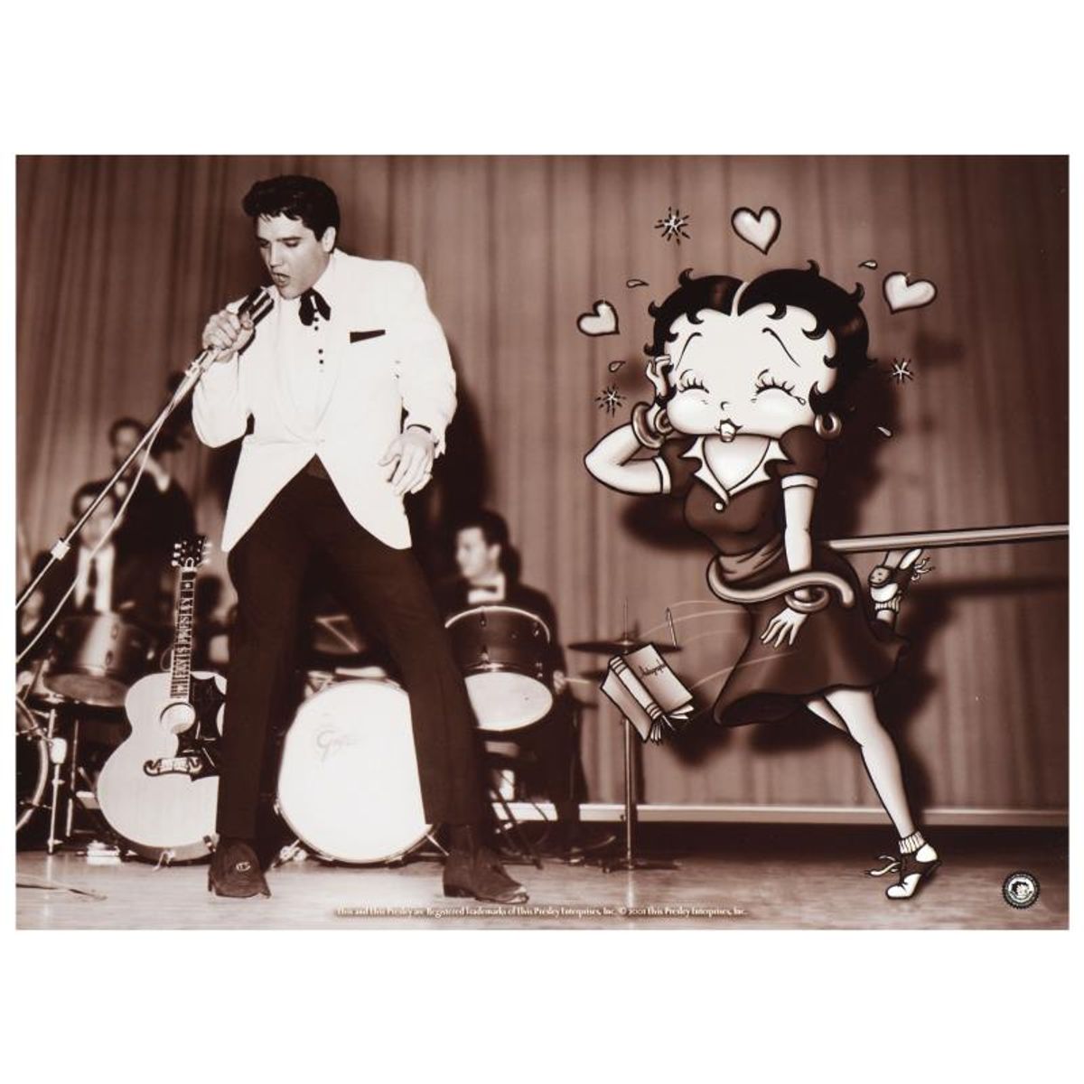 Starstruck Betty (with Elvis) Limited Edition Lithograph from King Features Syndicate, Inc., Numbered with COA.