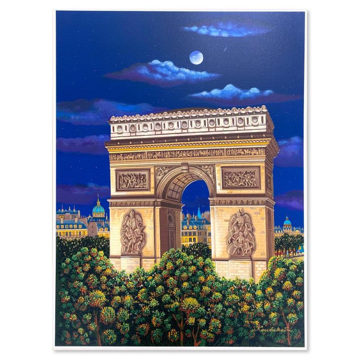 Liudmila Kondakova, "Arc de Triomphe (Toujours Paris)" Limited Edition Serigraph on Gesso Board, Numbered and Hand Signed with Letter of Authenticity