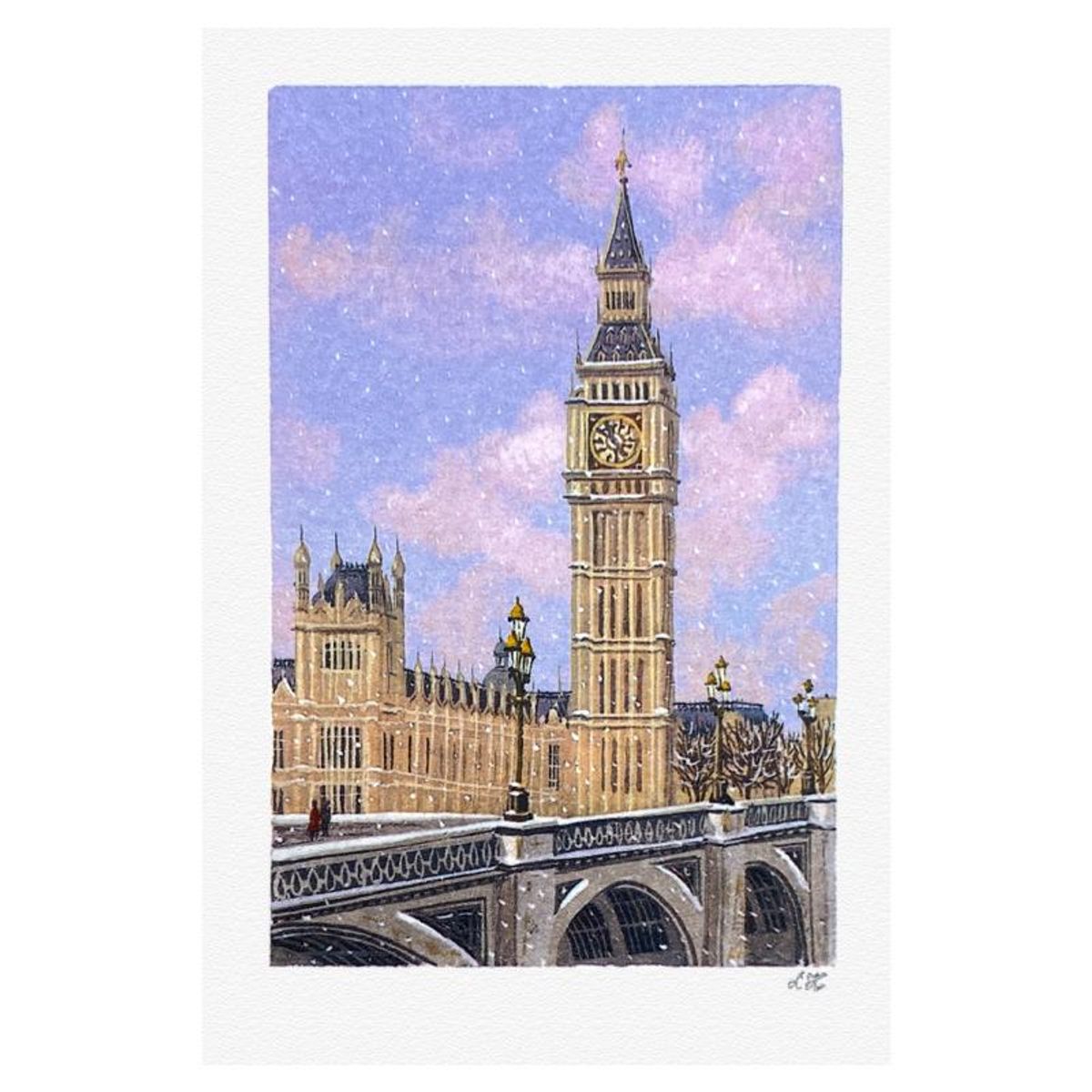Liudmila Kondakova, "Big Ben" Limited Edition Lithograph, Numbered and Hand Signed with Letter of Authenticity