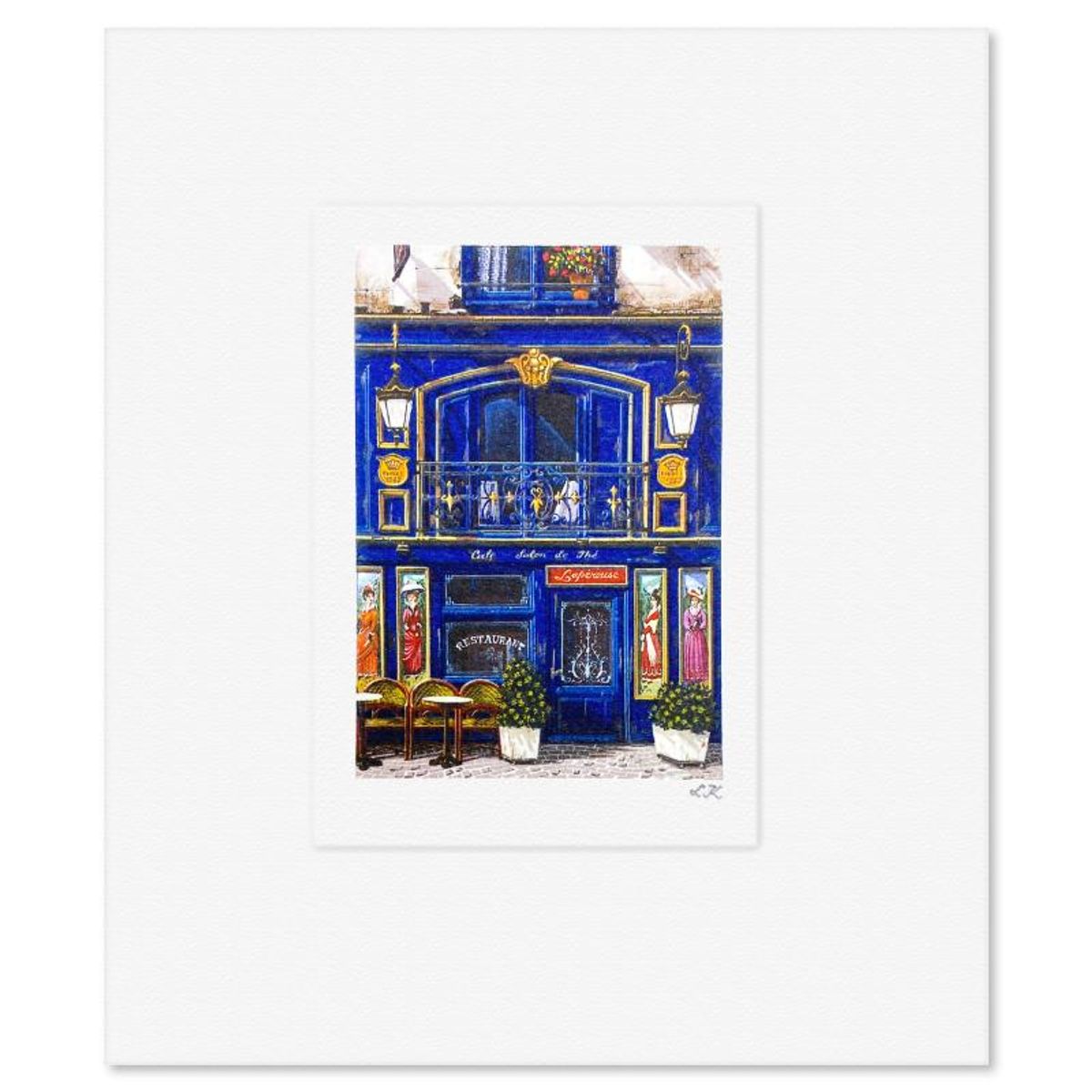 Liudmila Kondakova, "Cafe Salon de The" Limited Edition Lithograph, Numbered and Hand Signed with Letter of Authenticity