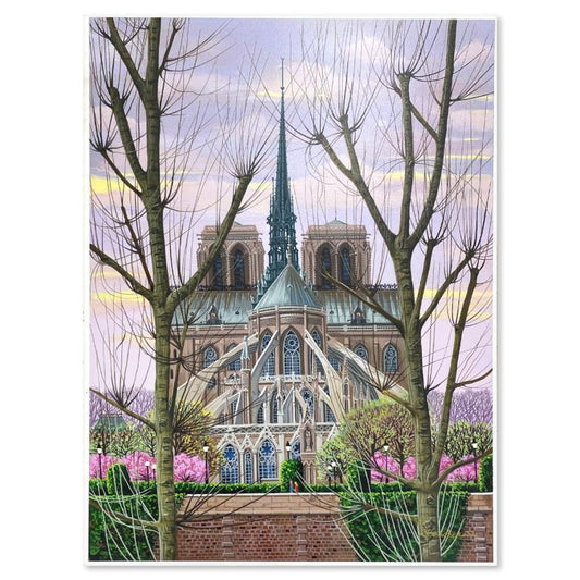 Liudmila Kondakova, "Cathedral Notre-Dame (Toujours Paris)" Limited Edition Serigraph on Gesso Board, Numbered and Hand Signed with Letter of Authenticity