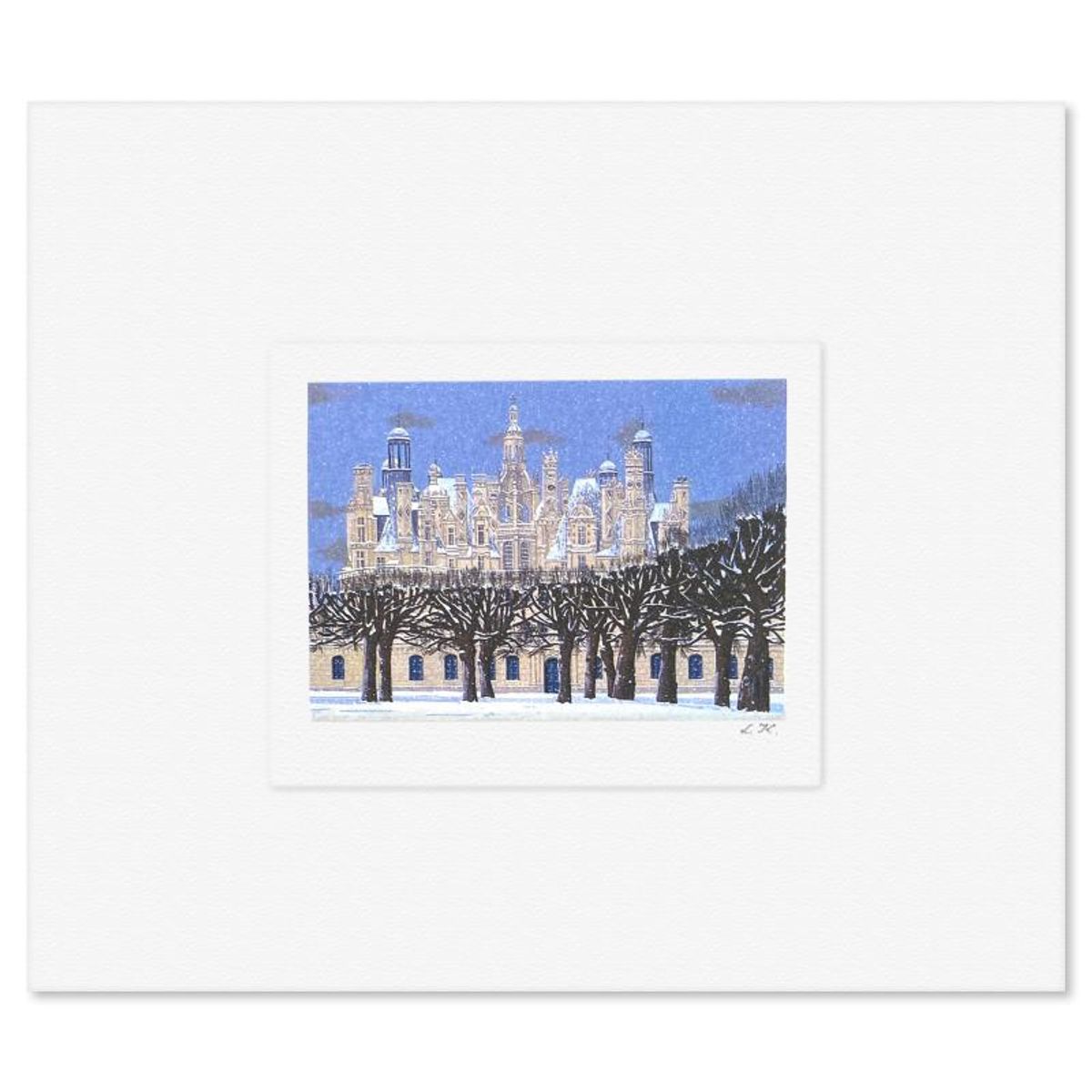 Liudmila Kondakova, "Chambord Snowfall" Limited Edition Lithograph, Numbered and Hand Signed with Letter of Authenticity