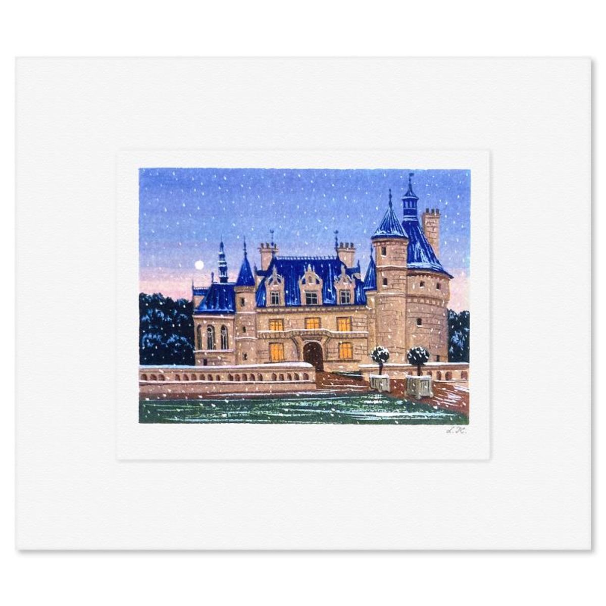 Liudmila Kondakova, "Chateau de la Loire" Limited Edition Lithograph, Numbered and Hand Signed with Letter of Authenticity