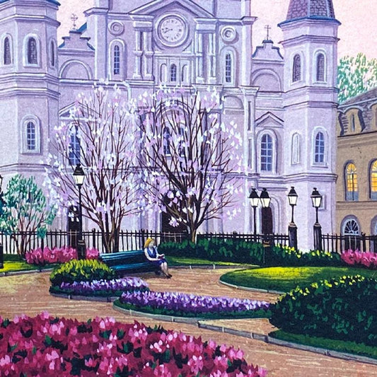 Liudmila Kondakova, "Dawn in Jackson Square" Limited Edition Lithograph, Numbered and Hand Signed with Certificate of Authenticity