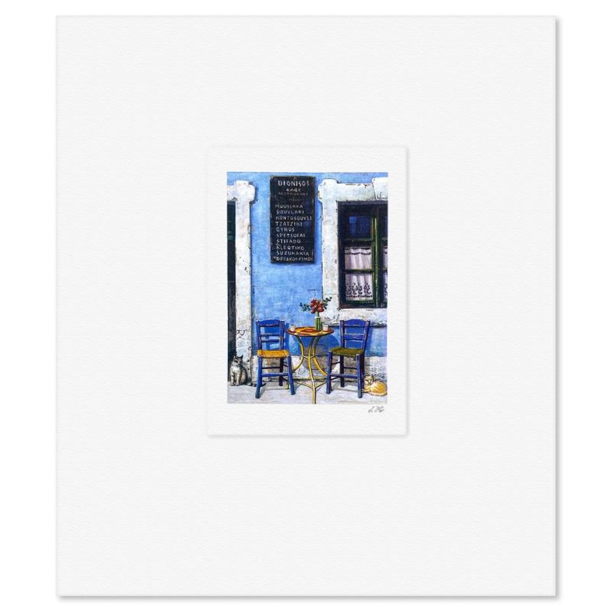 Liudmila Kondakova, "Dionisos Café" Limited Edition Lithograph, Numbered and Hand Signed with Letter of Authenticity