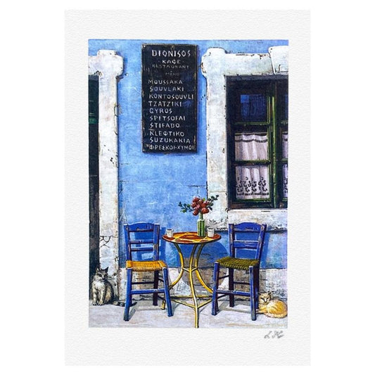 Liudmila Kondakova, "Dionisos Café" Limited Edition Lithograph, Numbered and Hand Signed with Letter of Authenticity