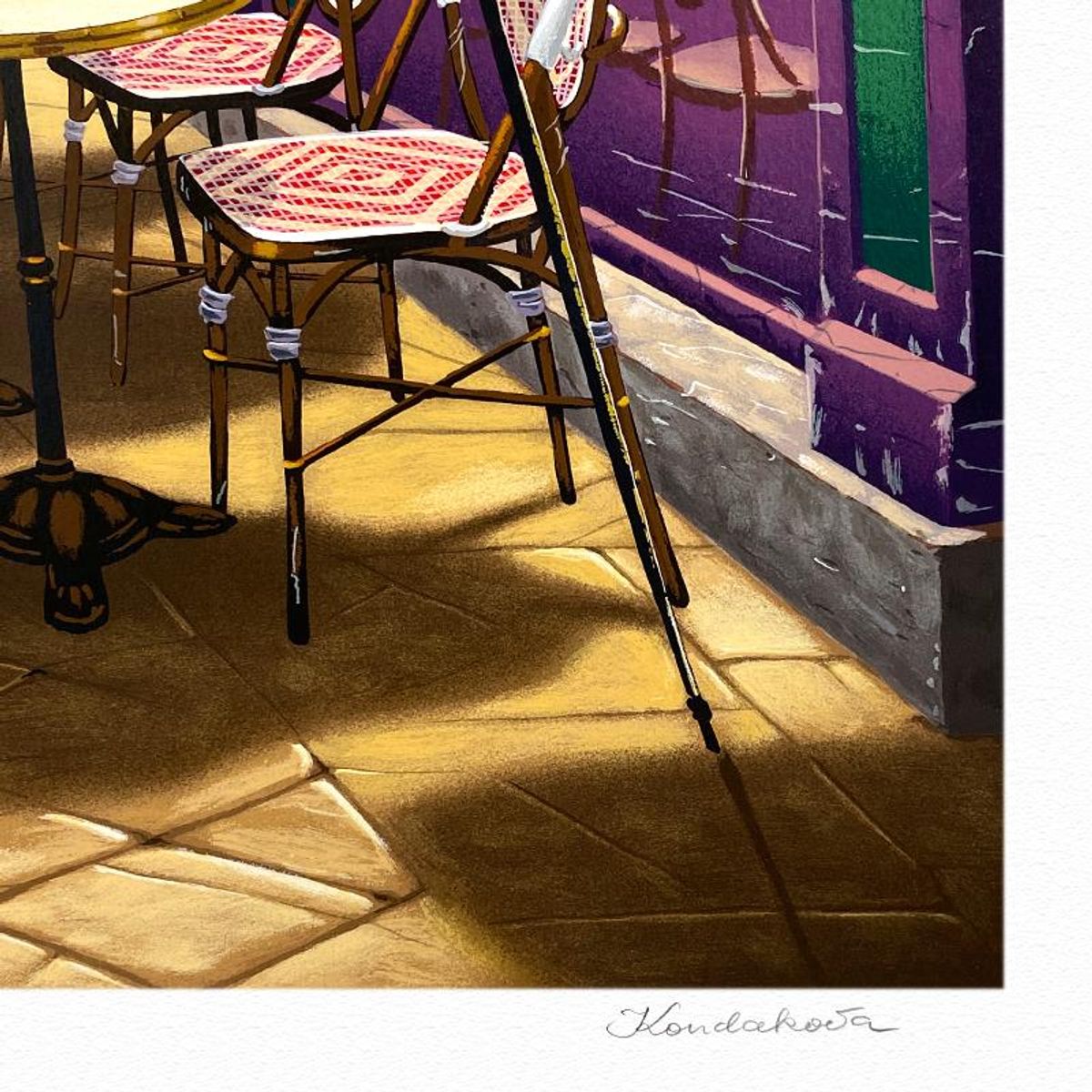 Liudmila Kondakova, "Folie's Cafe" Limited Edition Serigraph, Numbered and Hand Signed with Letter of Authenticity