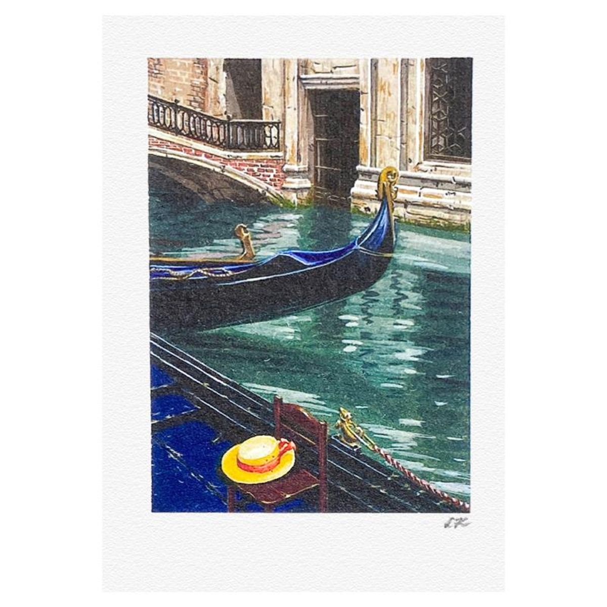 Liudmila Kondakova, "Gondola at Rest" Limited Edition Lithograph, Numbered and Hand Signed with Letter of Authenticity