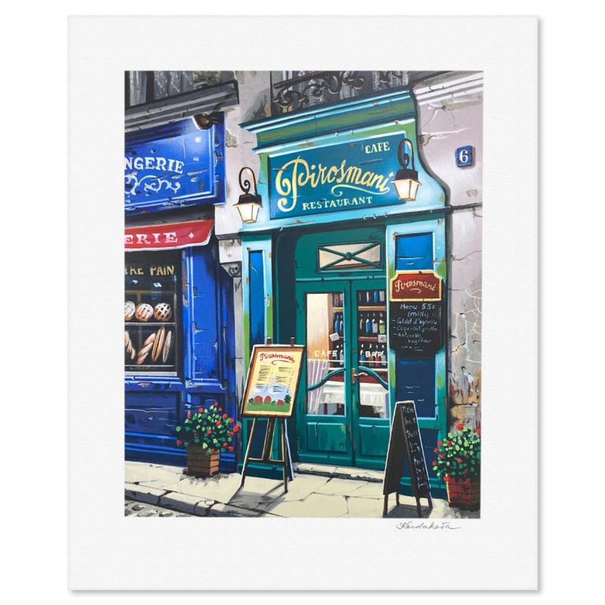 Liudmila Kondakova, "Le Petit Cafe (Parisian Memories)" Limited Edition Serigraph, Numbered and Hand Signed with Letter of Authenticity