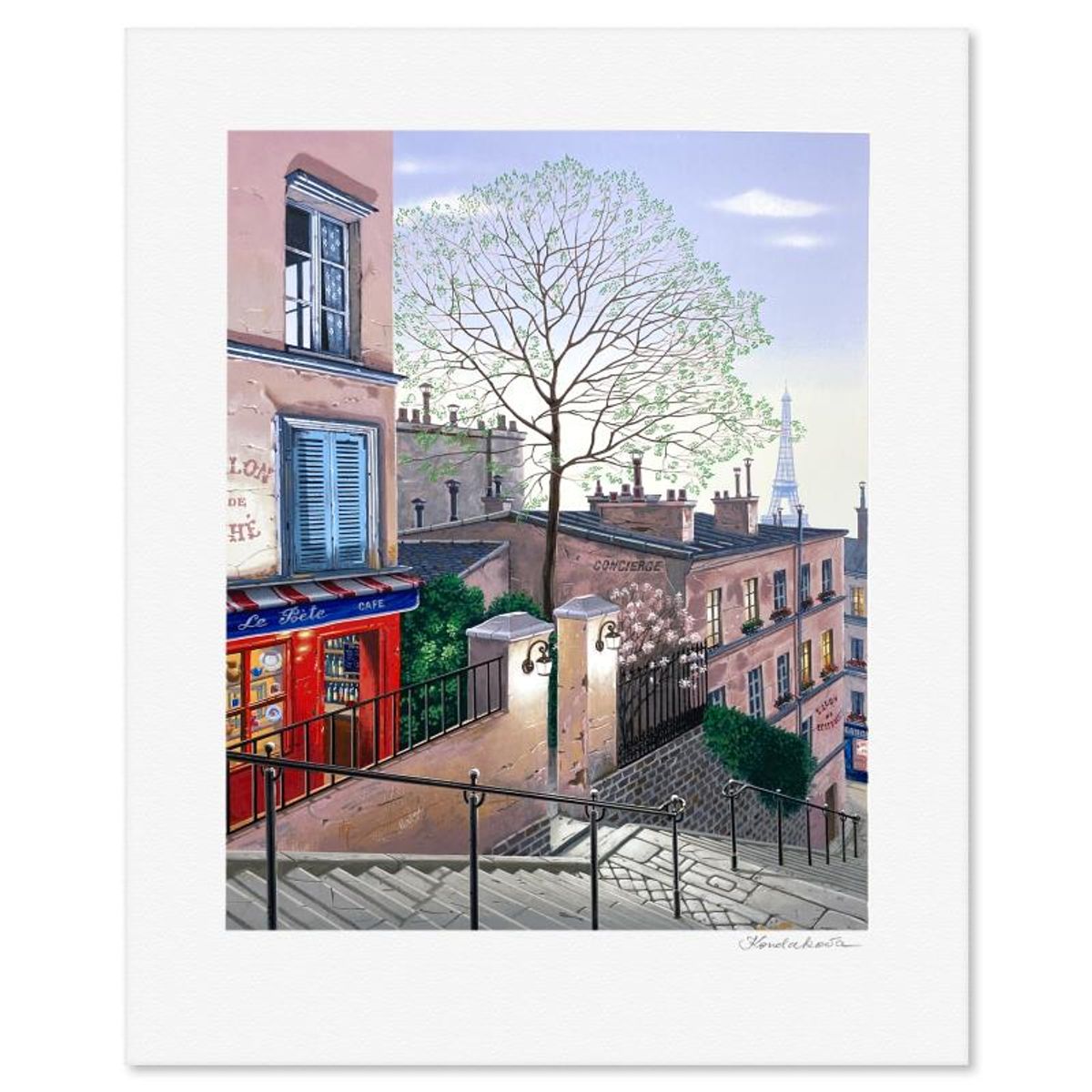Liudmila Kondakova, "Le Poete (Parisian Memories)" Limited Edition Serigraph, Numbered and Hand Signed with Letter of Authenticity