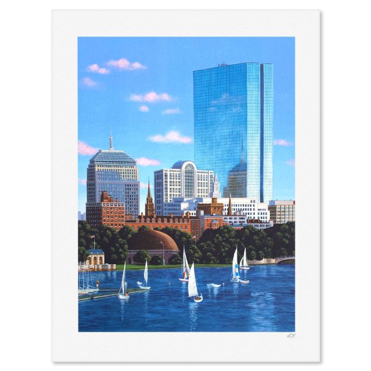 Liudmila Kondakova, "Sailboat Harbor, Boston" Limited Edition Lithograph, Numbered and Hand Signed with Certificate of Authenticity