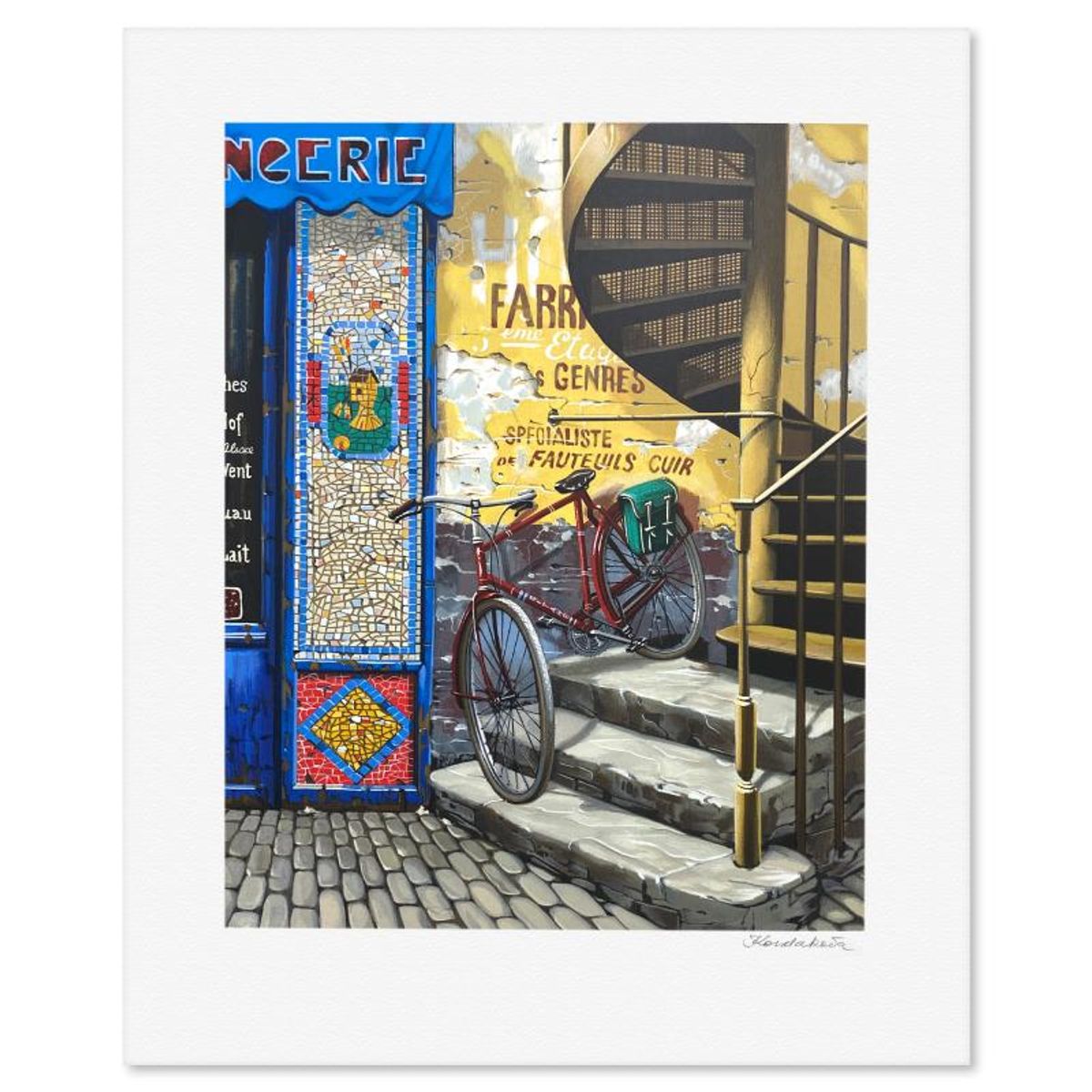 Liudmila Kondakova, "The Stairway (Parisian Memories)" Limited Edition Serigraph, Numbered and Hand Signed with Letter of Authenticity