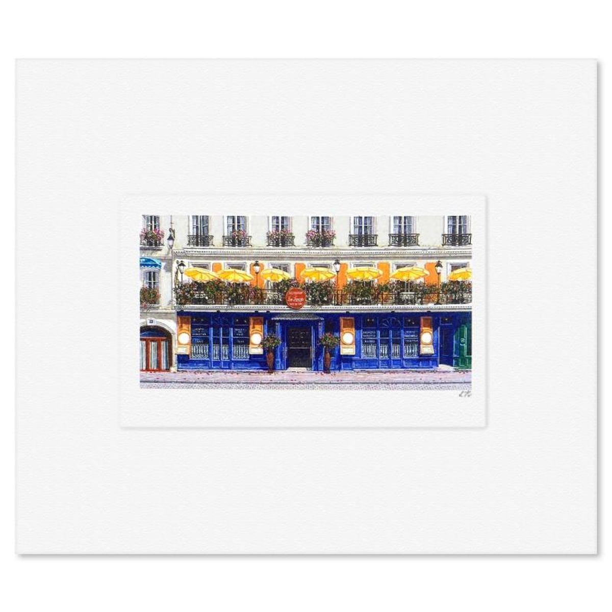 Liudmila Kondakova, "The Yellow Umbrellas" Limited Edition Lithograph, Numbered and Hand Signed with Letter of Authenticity
