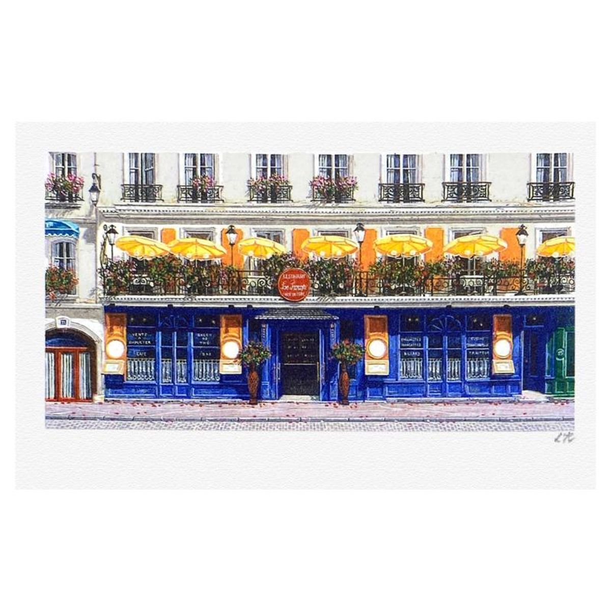 Liudmila Kondakova, "The Yellow Umbrellas" Limited Edition Lithograph, Numbered and Hand Signed with Letter of Authenticity