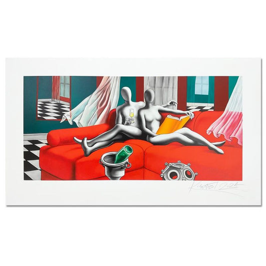 Mark Kostabi, "Elegance in Enlightenment" Hand Signed Limited Edition Serigraph with Certificate of Authenticity.