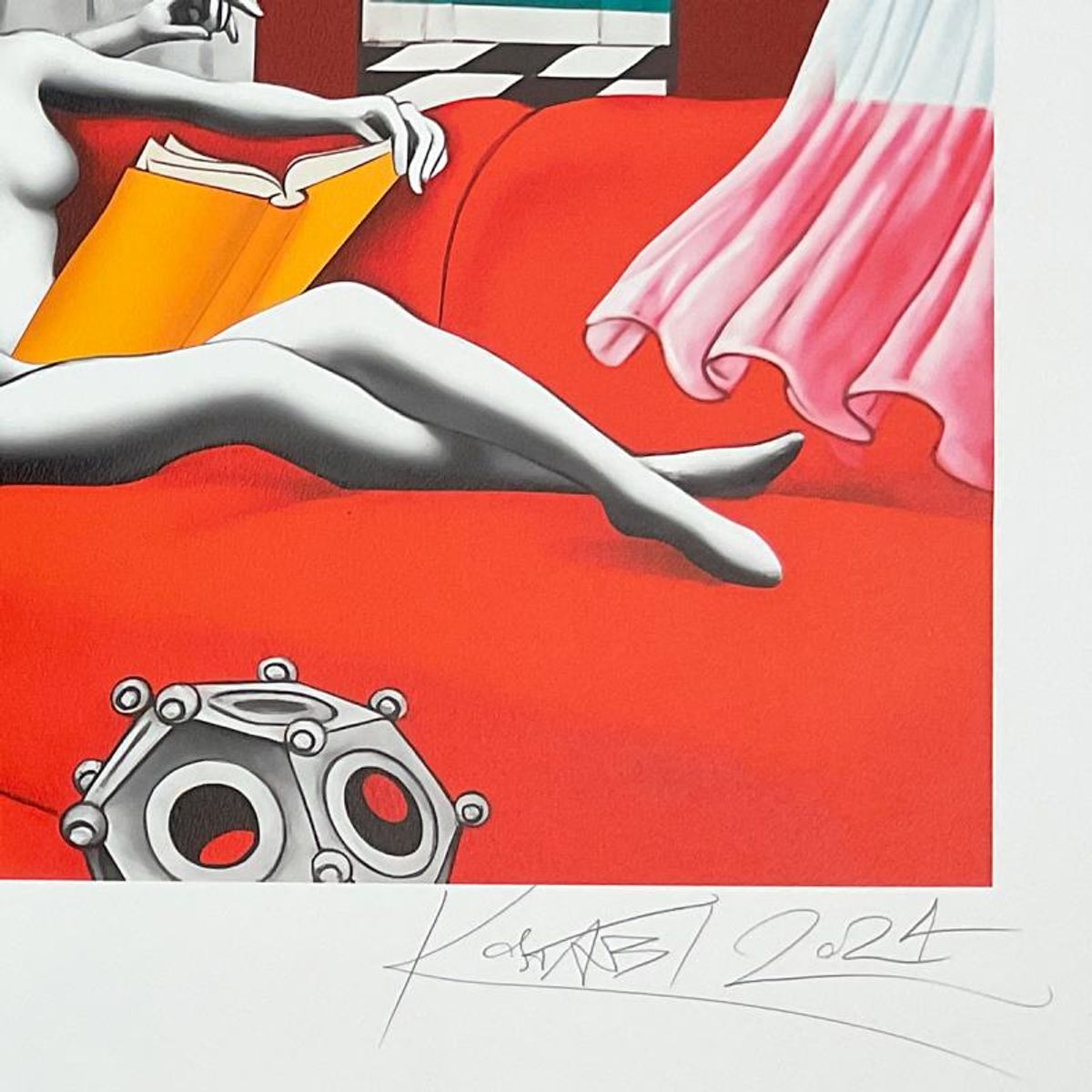 Mark Kostabi, "Elegance in Enlightenment" Hand Signed Limited Edition Serigraph with Certificate of Authenticity.