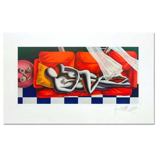 Mark Kostabi, "Endless Love" Hand Signed Limited Edition Serigraph with Certificate of Authenticity.
