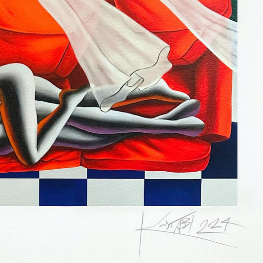 Mark Kostabi, "Endless Love" Hand Signed Limited Edition Serigraph with Certificate of Authenticity.