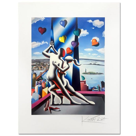 Mark Kostabi, "City of Dreams" Hand Signed Limited Edition with Certificate of Authenticity.