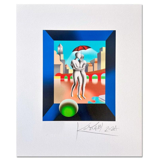 Mark Kostabi, "Forever Again" Hand Signed Limited Edition with Certificate of Authenticity.