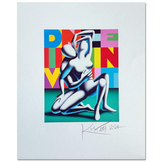 Mark Kostabi, "Love Letters" Hand Signed Limited Edition with Certificate of Authenticity.