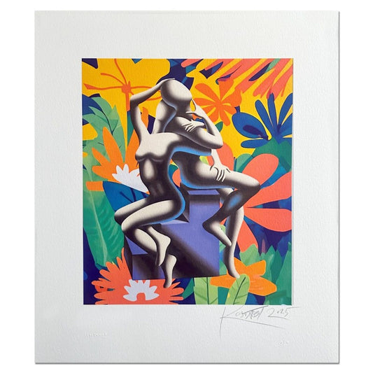 Mark Kostabi, "Passione in Fiore" Hand Signed Limited Edition Serigraph with Certificate of Authenticity.