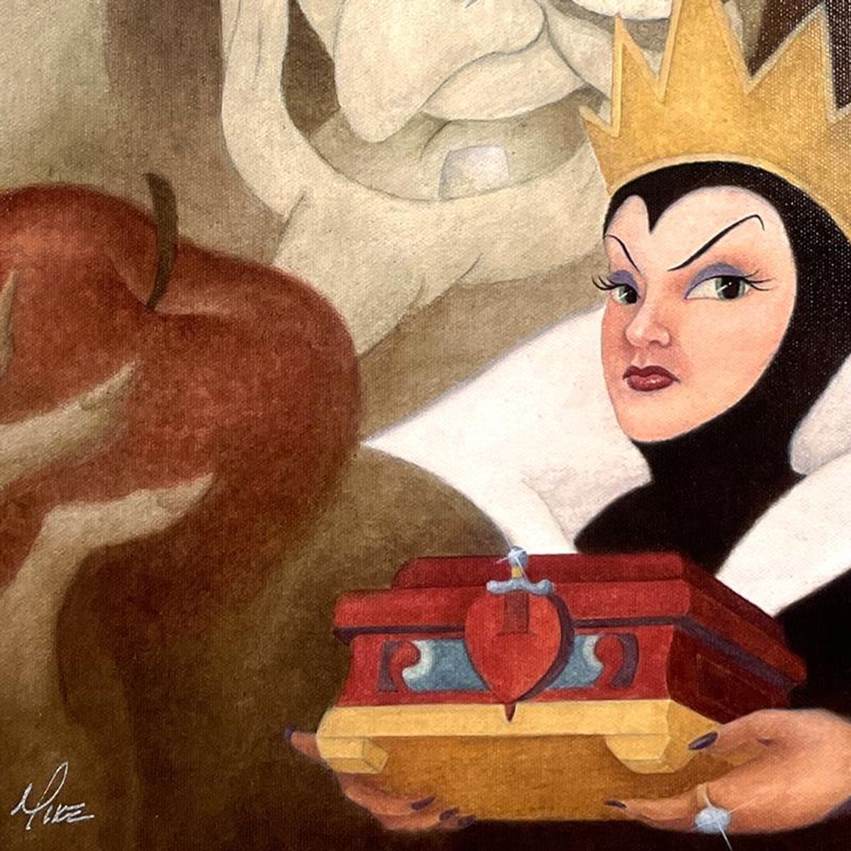 Mike Kupka, "More Fair Than Thee" Limited Edition Japanese on Canvas from Disney Fine Art, Numbered and Hand Signed with Letter of Authenticity