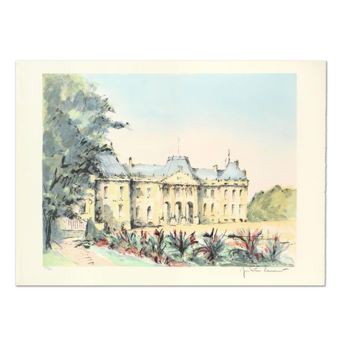 Laurant, "Chateu Leunville" Limited Edition Lithograph, Numbered and Hand Signed.