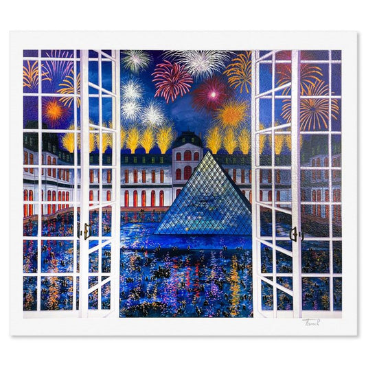 Fanch Ledan, "Pyramide Du Louvre" Limited Edition Serigraph, AP Numbered and Hand Signed with Letter of Authenticity