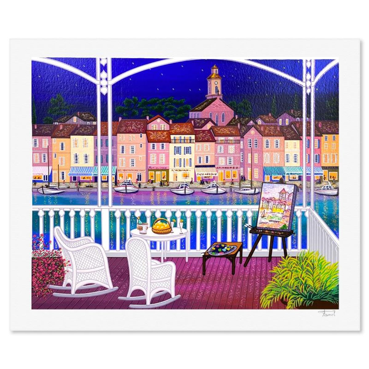 Fanch Ledan, "Signac A St Tropez" Limited Edition Serigraph, AP Numbered and Hand Signed with Letter of Authenticity