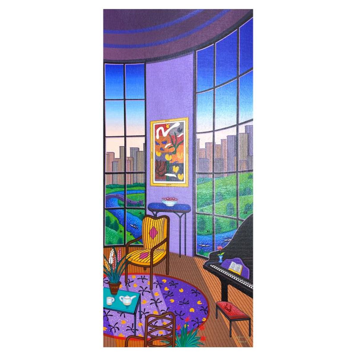 Fanch Ledan, "Salon Rotonde" Limited Edition Serigraph on Canvas, AP Numbered Inverso and Hand Signed with Letter of Authenticity