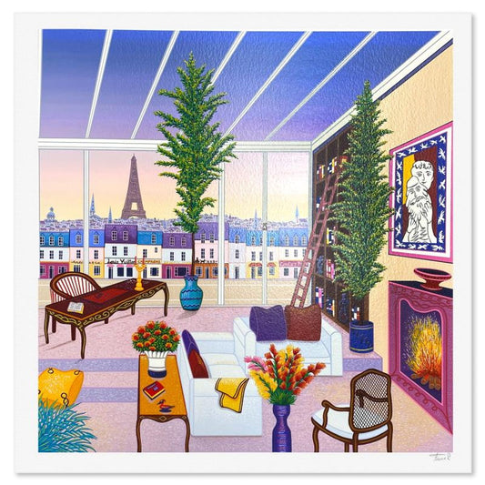Fanch Ledan, "Salon Parisien" Limited Edition Serigraph, AP Numbered and Hand Signed with Letter of Authenticity