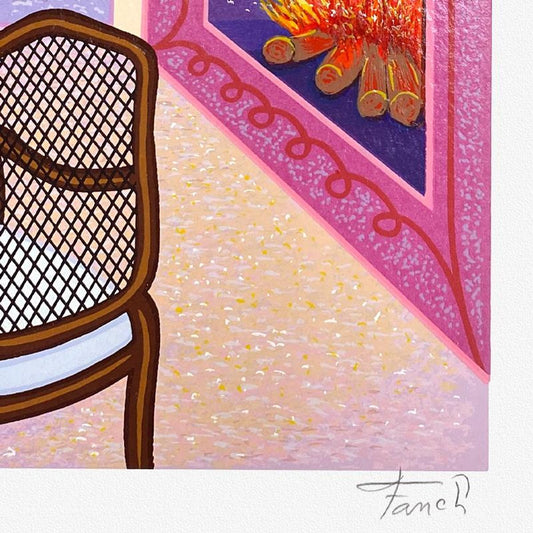 Fanch Ledan, "Salon Parisien" Limited Edition Serigraph, AP Numbered and Hand Signed with Letter of Authenticity