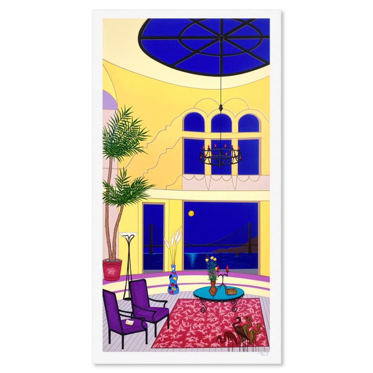 Fanch Ledan, "Atrium Over San Francisco Bay" Limited Edition Serigraph, EA Numbered and Hand Signed with LOA