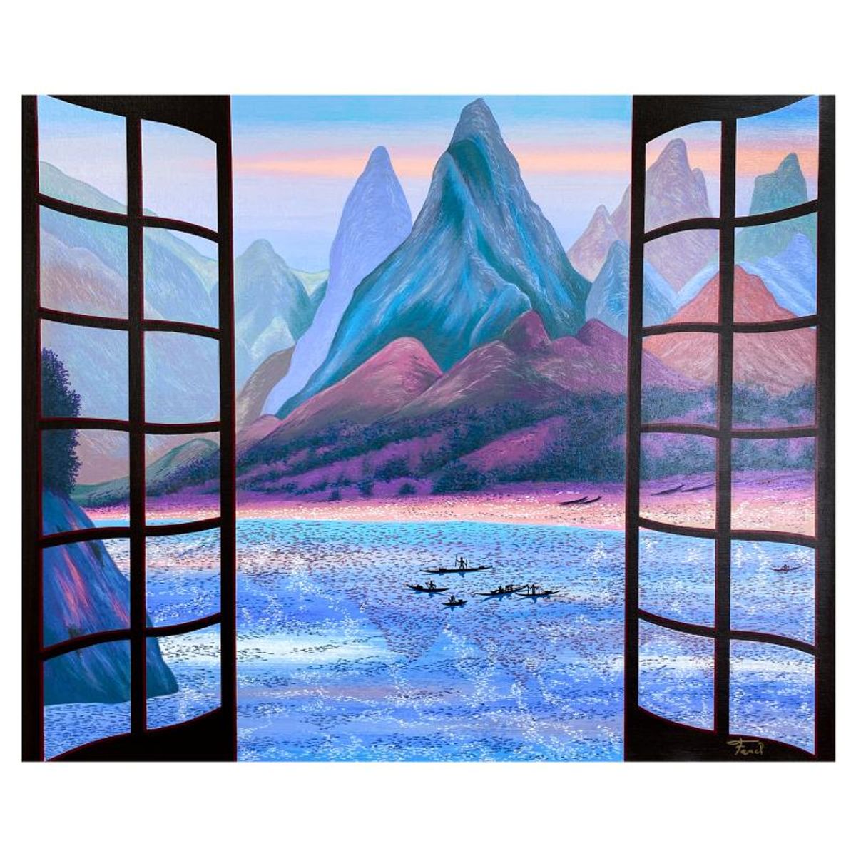 Fanch Ledan, "Mystic Mountains" Limited Edition Serigraph, AP Numbered Inverso and Hand Signed with Letter of Authenticity