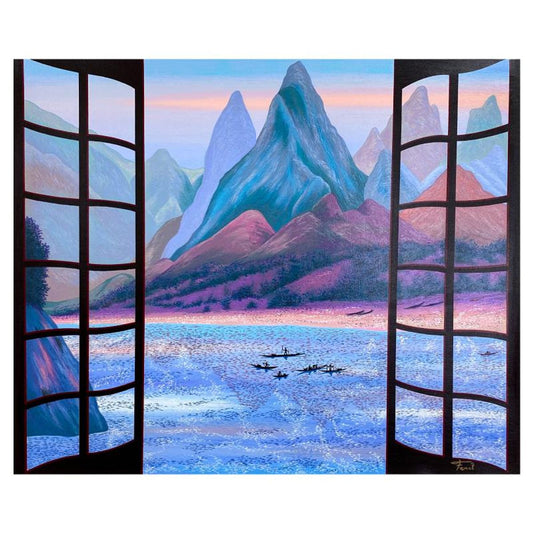 Fanch Ledan, "Mystic Mountains" Limited Edition Serigraph on Canvas, AP Numbered Inverso and Hand Signed with Letter of Authenticity