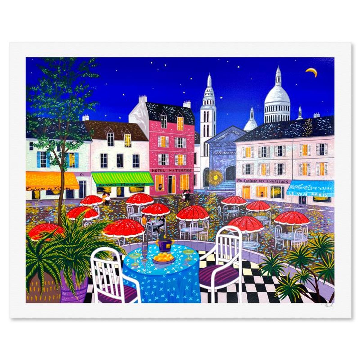 Fanch Ledan, "Afternoons in Paris" Limited Edition Serigraph, AP Numbered Inverso and Hand Signed with Letter of Authenticity