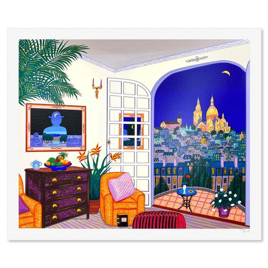 Fanch Ledan, "Interior with Magritte" Limited Edition Serigraph, AP Numbered and Hand Signed with Letter of Authenticity