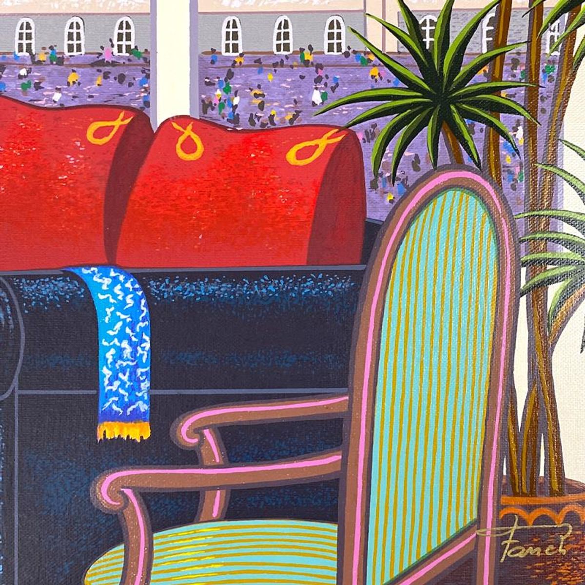 Fanch Ledan, "Interior with Lautrec" Limited Edition Serigraph on Canvas, AP Numbered and Hand Signed with Letter of Authenticity