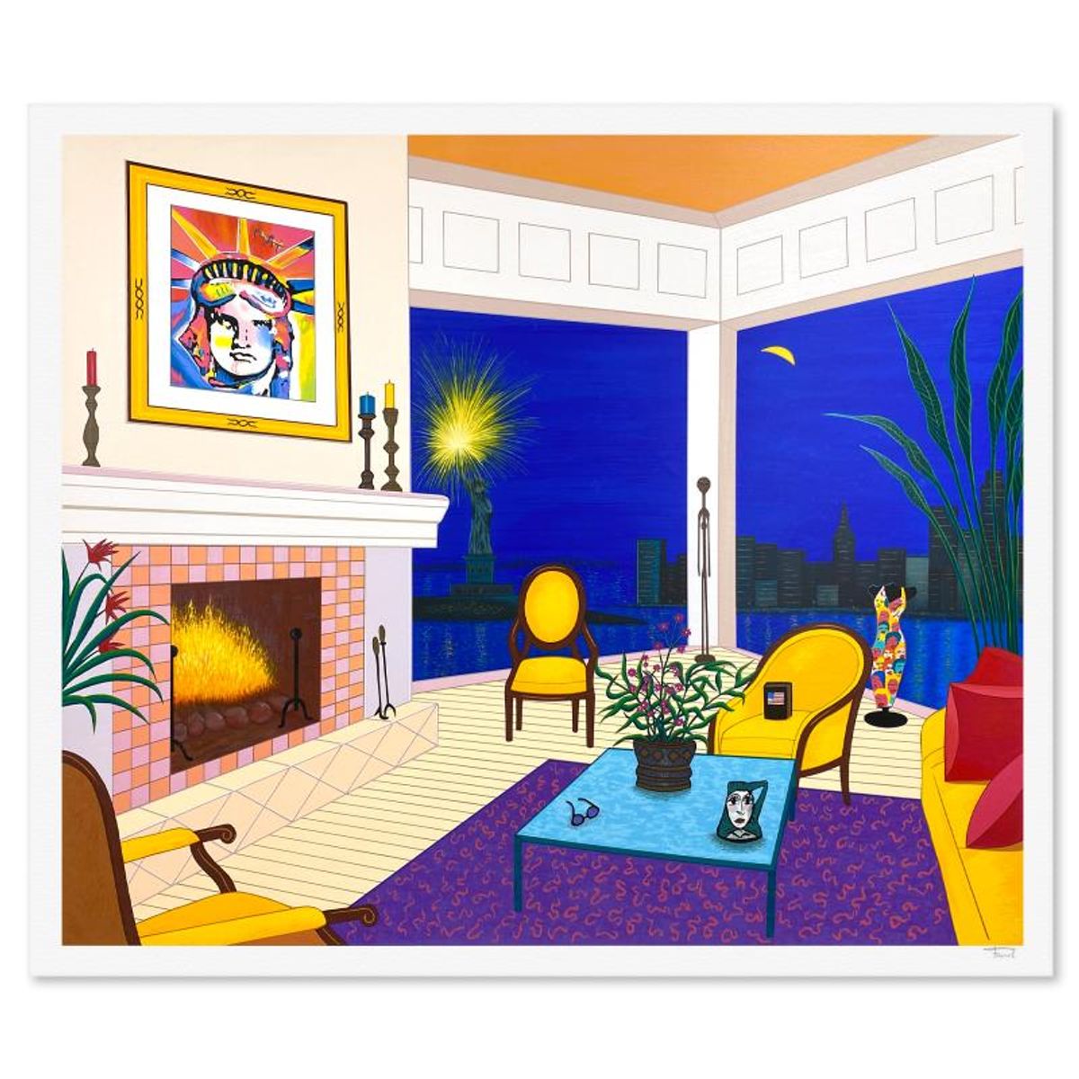 Fanch Ledan, "Liberty Interior" Limited Edition Serigraph, EA Numbered and Hand Signed with Letter of Authenticity