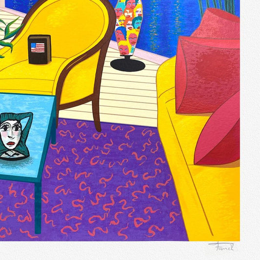 Fanch Ledan, "Liberty Interior" Limited Edition Serigraph, EA Numbered and Hand Signed with Letter of Authenticity