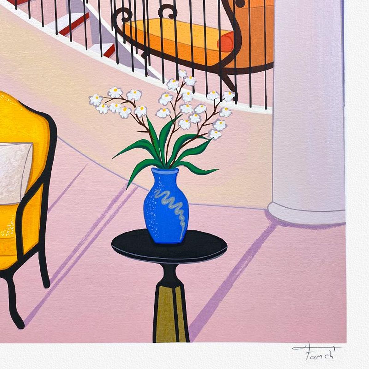 Fanch Ledan, "Interior with Klimt" Limited Edition Serigraph, AP Numbered and Hand Signed with Letter of Authenticity