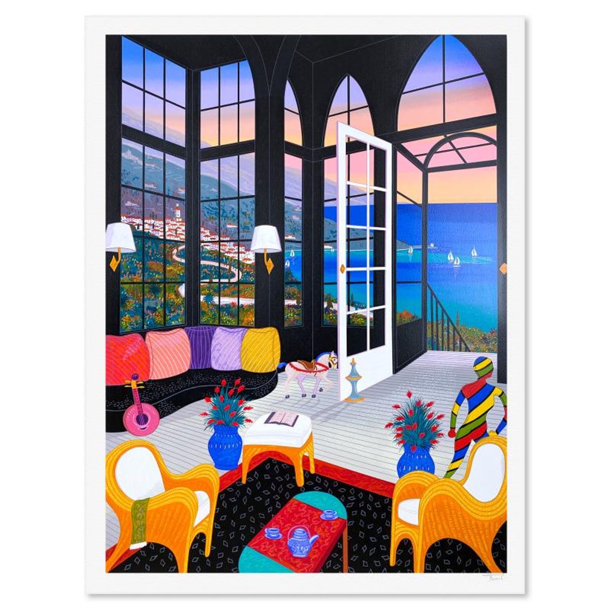 Fanch Ledan, "Gothic View" Limited Edition Serigraph, AP Numbered and Hand Signed with Letter of Authenticity