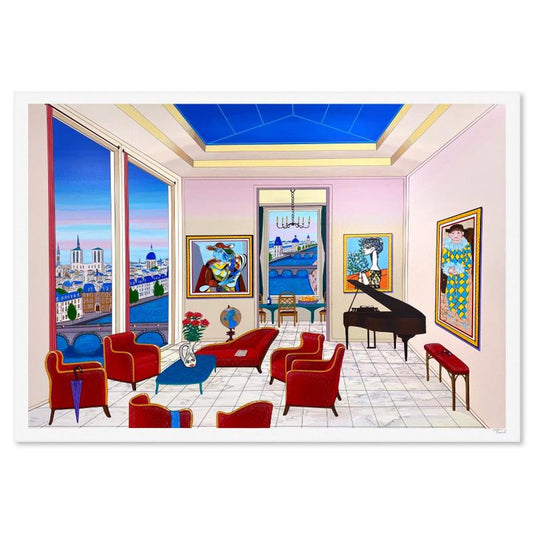 Fanch Ledan, "Interior with Four Picassos" Limited Edition Serigraph, EA Numbered and Hand Signed with Letter of Authenticity