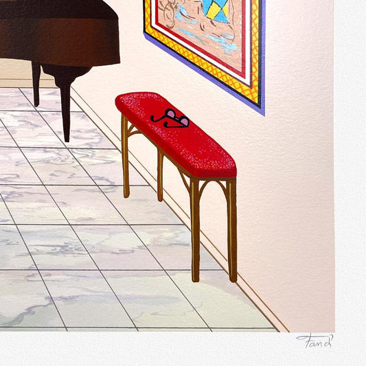 Fanch Ledan, "Interior with Four Picassos" Limited Edition Serigraph, EA Numbered and Hand Signed with Letter of Authenticity