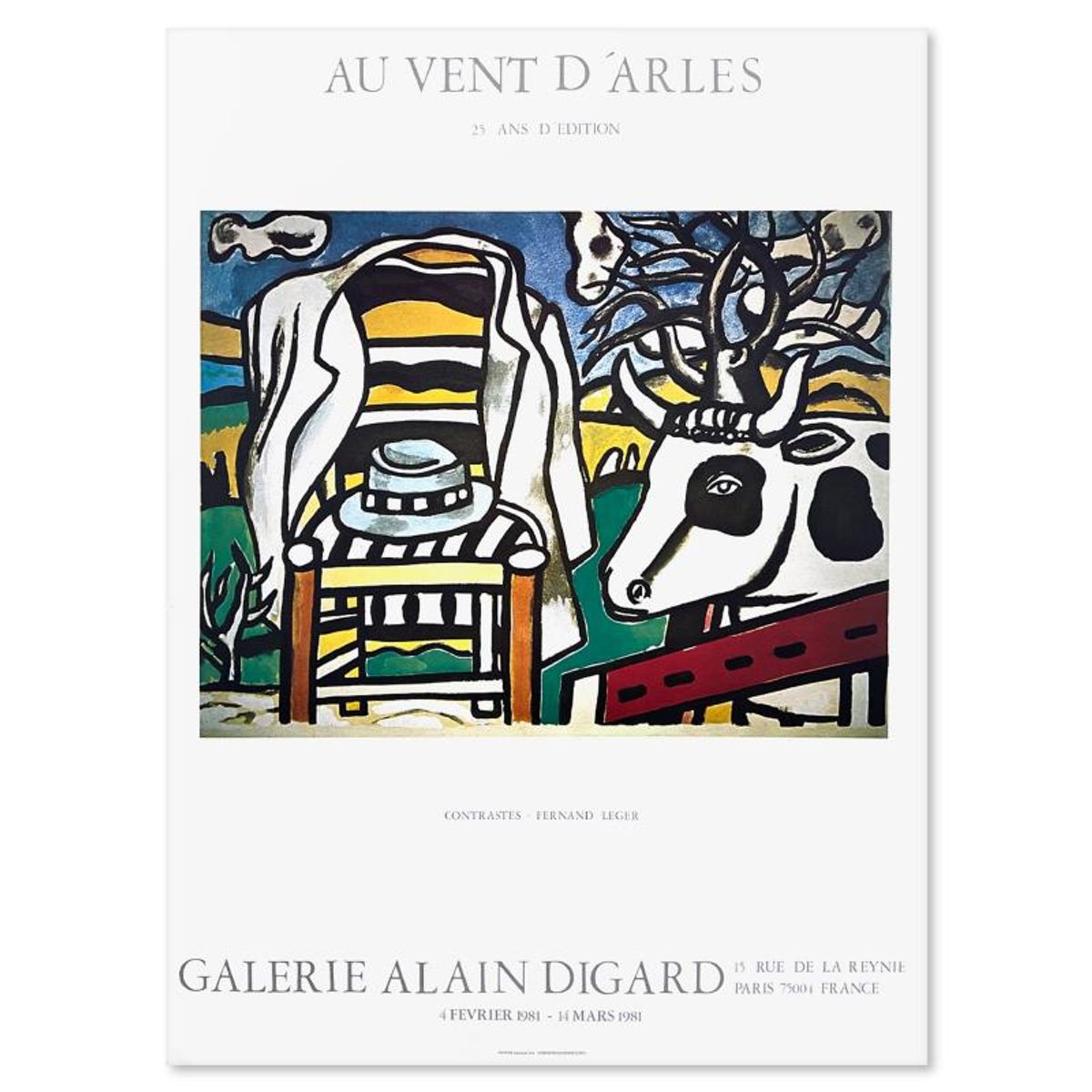 Fernand Henri Leger (1881-1955), "Contrastes" Vintage Poster on Paper