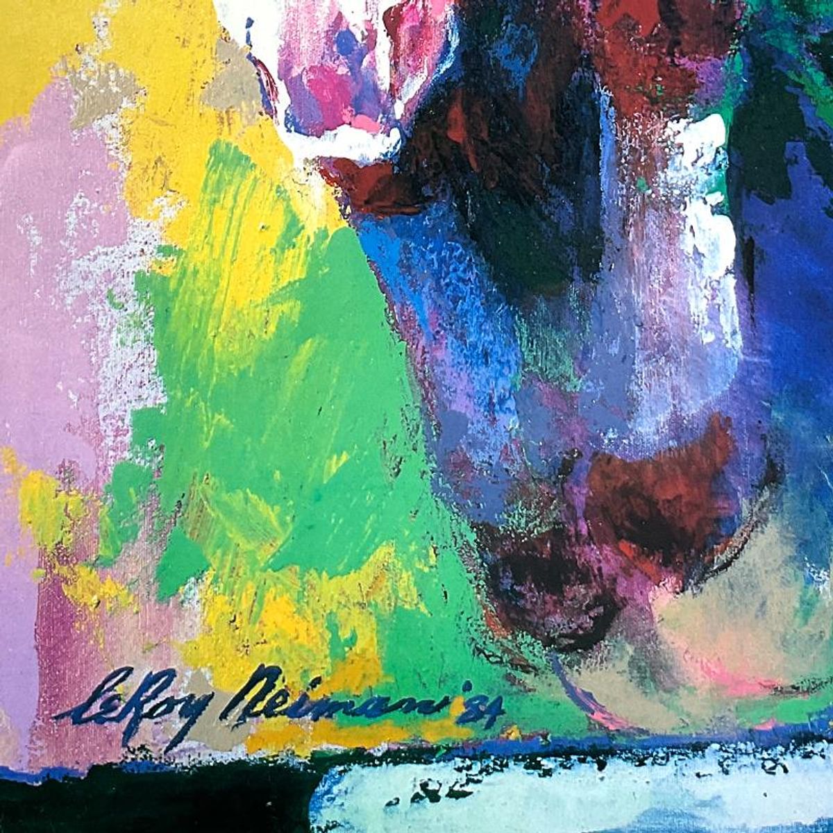 Leroy Neiman (1921-2012), "United States Equestrian Team: Riding for America, Los Angeles 1984" Framed Offset Lithograph.