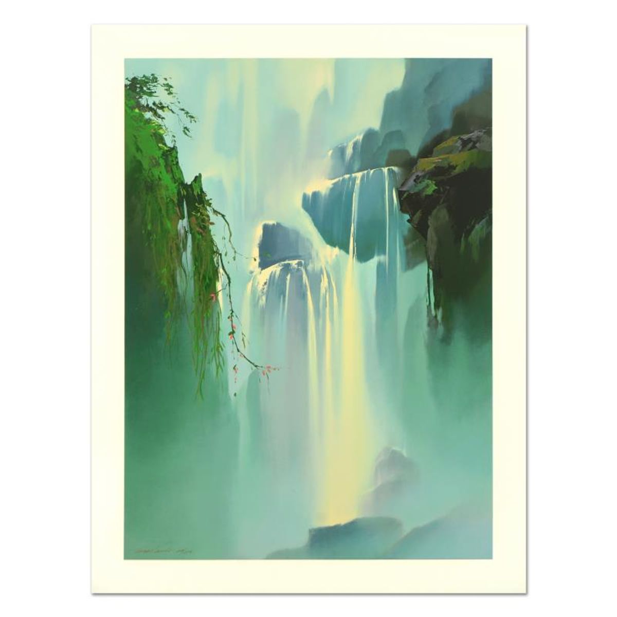Thomas Leung, "Misty Falls" Limited Edition, Numbered and Hand Signed with Letter of Authenticity.