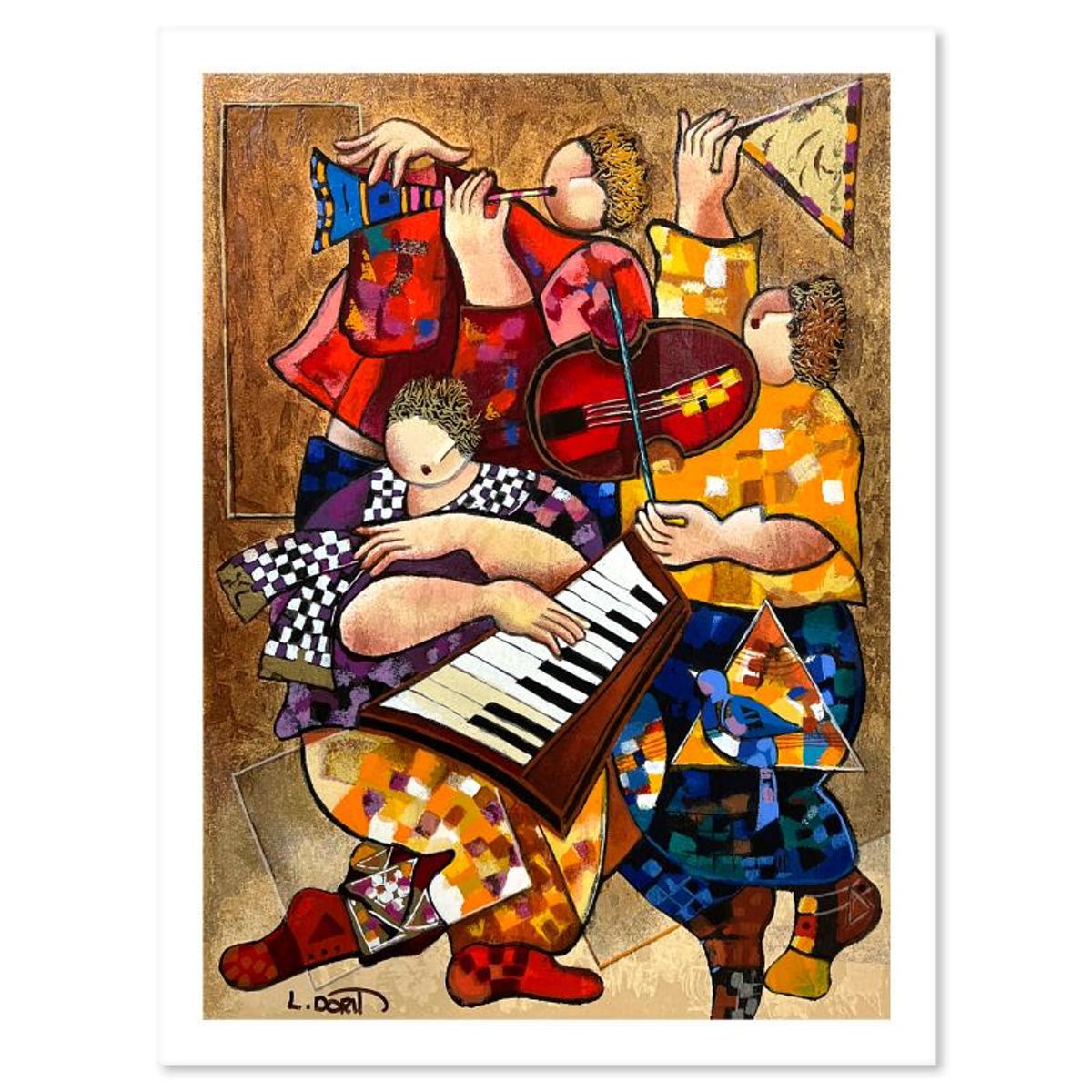 Dorit Levi, "Ensemble" Limited Edition Serigraph, Hand Signed and Numbered with Letter of Authenticity.